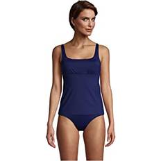 Lands' End Women Swimwear Lands' End Womens Chlorine Resistant Square Neck Tankini Top Deep Sea Navy Regular