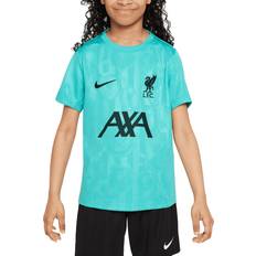 Soccer Soccer Uniform Sets Nike Youth Liverpool FC 2024 Teal Prematch Jersey