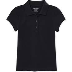 Spandex Tops The Children's Place Girls Short Sleeve Pique Polo - Black