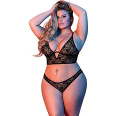 Elastan/Lycra/Spandex Undertøjssæt Magic Silk Longeline BH Sæt Plus Black Plus