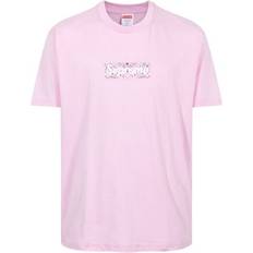 Supreme Man Clothing Supreme Bandana Box Logo crew neck T-shirt men Cotton Pink