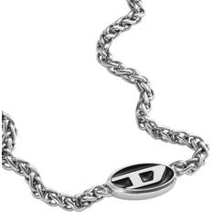 Grå Halsband Diesel Collier Chaîne En Acier Inoxydable - Gris Argenté