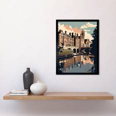 Marlow Home Co. Of Cambridge Buildings Print Poster Wall Decor 12x16 Inch - Multicoloured Framed Art