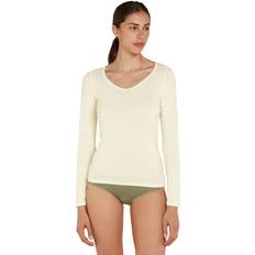 Beige - Vrouw Basislagen Icebreaker Siren Top Met Lange Mouwen - Undyed