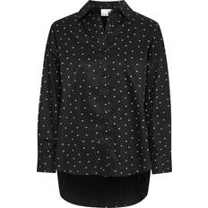 Ichi Dam Skjortor Ichi Stormie Skjorte, Black w/ White Flower