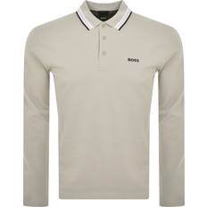 Clothing BOSS Plisy Long Sleeve Polo T Shirt Beige