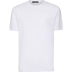 Dolce & Gabbana Herren T-Shirts Dolce & Gabbana Logo Stickhemd Weiß male