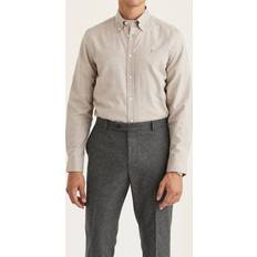 Morris Herr Skjortor Morris Morris Stockholm-Watts Flannel Shirt-Slim Fit-Kaki-Cotton-XXXL