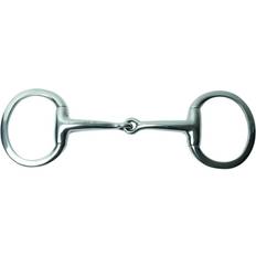 Bits Korsteel (5.5in, Silver) Stainless Steel Featherweight Thin Mouth Jointed Flat Ring Eggbutt Snaffle Bit