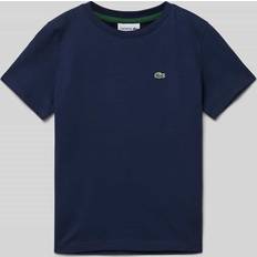 Lacoste Embroidered Logo Cotton T-Shirt with Short Sleeves - Navy Blue