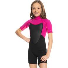 Kind Wetsuits Roxy 2/2mm Prologue Springsuit met Korte Mouwen en Achterrits voor Meisjes 8-16