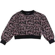 Kort ærme Sweatshirts Børnetøj EA7 Sweatshirt Cropped Fancy Black/Gammelrosa år (152) Sweatshirt