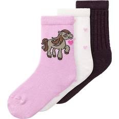 25/27 Kinderbekleidung Name It Socken 3er-Pack NmfNadia Jet Stream/Pastel Lavende Socken