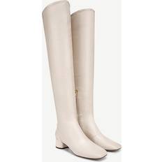 Synthetic Leather Boots Franco Sarto Women's Novara Over the Knee Square Toe Boots Chalk White Faux Leather (8.5M)