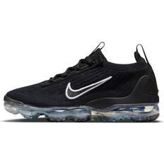 Nike Air Vapormax Løbesko Nike Nike Nike Air Vapormax 2021 FK Women's Kvinde Black/white-metallic Silver Sneakers Gummi hos Magasin