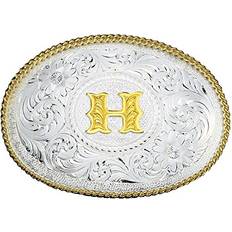 Multicolored Belts Montana Silversmiths Montana Silversmiths Men's Engraved Initial Western Belt Buckle Multi One