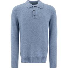 Homme - Laine T-shirts & Débardeurs NN07 Lee Brushed Wool Polo - Tink Blue