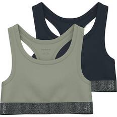 Organic Bralettes Children's Clothing Name It Short Sleeveless Top 2-pack - Seagrass (13208835)