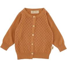6-9M Koftor Petit Piao Cardigan Stickad Camel m. Hålmönster 68 Cardigan