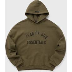 Jumpers Fear of God ESSENTIALS Khaki Printed Logo Hoodie OLIVE