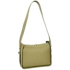 Womens Real Leather Shoulder Bag - Olive Green