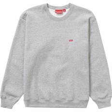 Supreme Man Jumpers Supreme box-logo crewneck sweatshirt unisex Cotton Grey