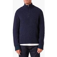 Ribbed Quarter Zip Sweater - Blue