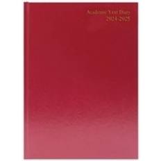 Q-CONNECT Academic Diary Day Per Page A5 Burgundy 2024-25 KF1A5ABG24