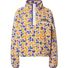 Columbia Helvetia II Orange cropped fleece med halv knapstolpe og retro-print-Neutral