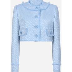 Dolce & Gabbana Vrouw Jassen Dolce & Gabbana Collarless Tweed Cropped Jacket