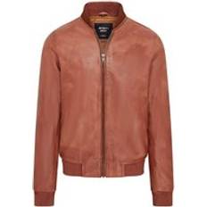 Bomber Jackets - Brown Infinity Leather Soft MA-1 Varsity Bomber Jacket Tan