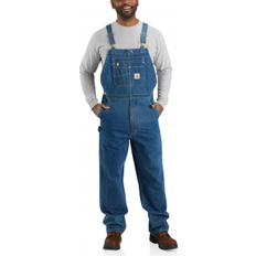 Work Clothes Carhartt Men's 104672 Loose Fit Denim Bib Overalls Darkstone 50W x 36L