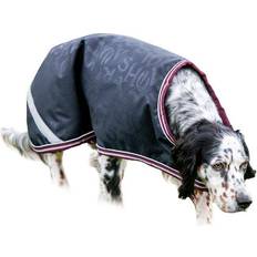 Amigo Ripstop Waterproof Dog Blanket - Navy HW Print/Burgundy & White (X-Large)