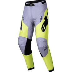 Yellow Motorcycle Trousers Alpinestars Racer Veil Motocross Pants, grey-yellow, for Men