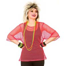 Dame - One Size Bluser Wicked Costumes Net Bluse i Neon Farve - Neon Pink