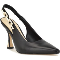 Nine West Women Shoes Nine West Women's Veroni Stiletto Slingback Dress Pumps Black Leather (10.5M)