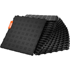Black Plastic Flooring VEVOR Garage Interlocking 12 x 12 x 0.53 in 25 Pack