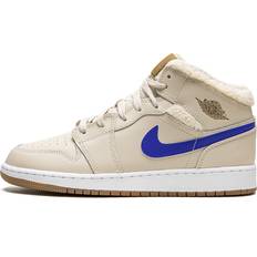 Beige Basketbalschoenen Jordan Air 1 Mid Fleece - Beige