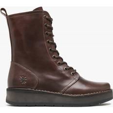 Ankle Boots Fly London Rami Wine Leather Lace Up Ankle Boots 39, Colour: Burgundy Leather