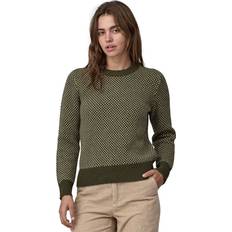 Patagonia Women's Recycled Wool Crewneck Sweater Ullpullover Färg olivgrön