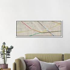 Ivy Bronx Brooklyn Borough Hall & MetroTech Subway Cluster - White Floater Frame (40.64 cm H x 121.92 cm W x 3.81 cm D) Framed Art