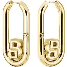 BOSS Gold-tone hoop earrings with Double monograms