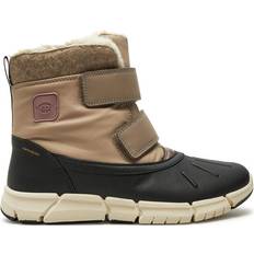 Girl Boots Geox FLEXYPER Girl AB Snow Boot, DK BEIGE/Black