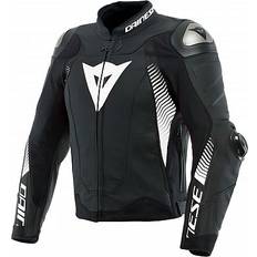 Vita Motorcykeljackor Dainese men's motorcycle jacket super speed leather jacket black-white