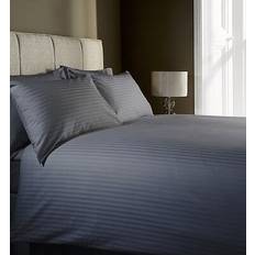 Viceroy 100% Cotton Sateen Stripe Slate Jacquard Set Duvet Cover Grey
