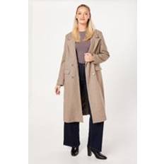 Dorothy Perkins Herringbone Wool Smart Coat Neutral