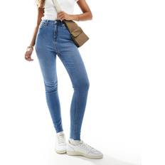Skinny højtaljede jeans mellemblå vask