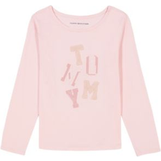 Tommy Hilfiger T-shirts Tommy Hilfiger Big Girls Stacked Long sleeve Tee Blushing Bride (L (12/14)