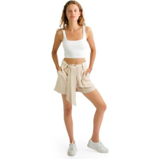 Natural - Women Shorts Belle & Bloom Women's Limitless Belted Shorts Natural (XSmall)