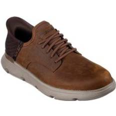 Homme Chaussures de marche Skechers Garza Gervin Chaussures À Lacets Pour Homme En Cuir - Marron Foncé
